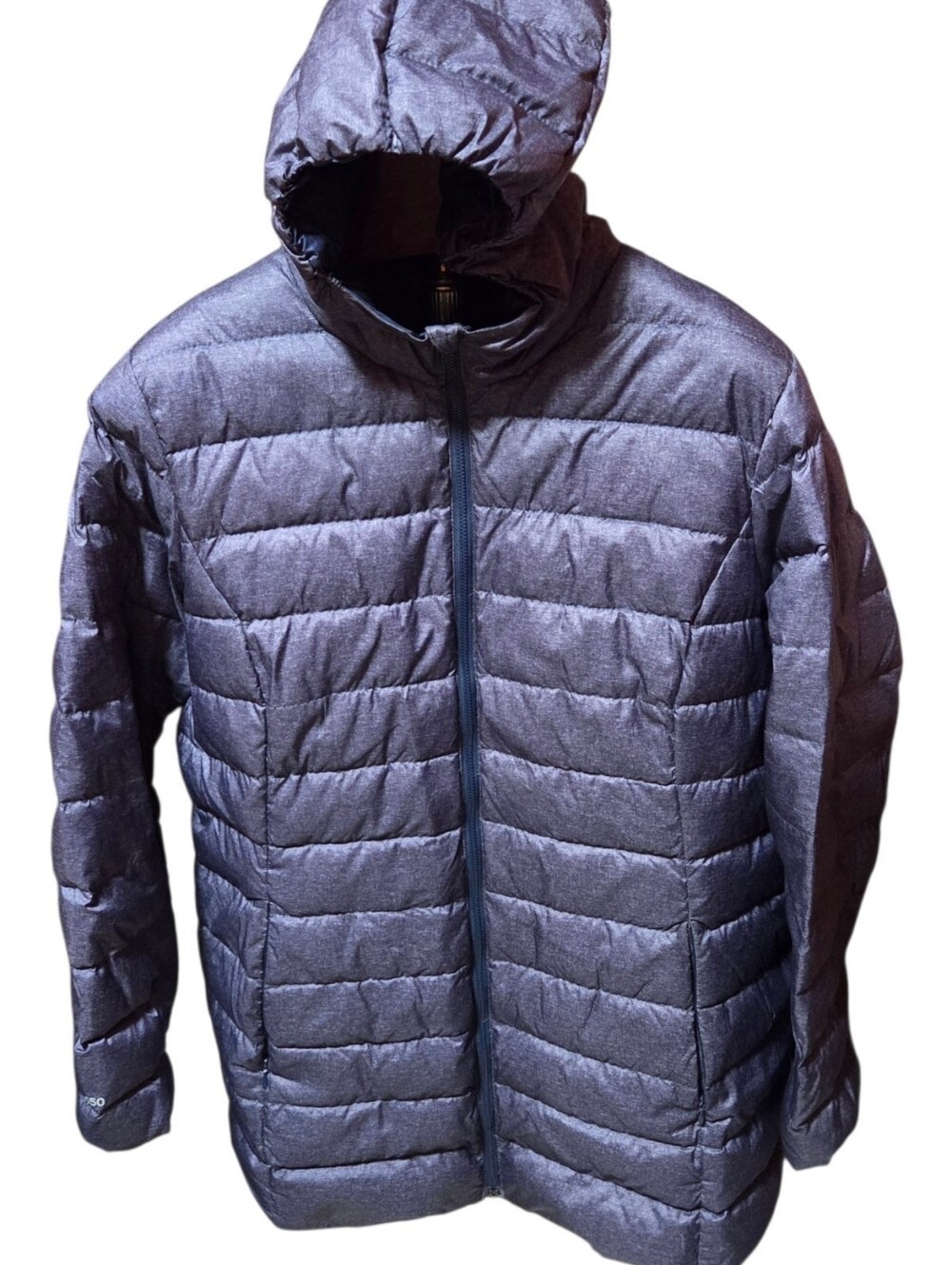 Eddie Bauer Womens Lightweight Down Hooded  Blue Puffer Jacket EB650 Size XXL